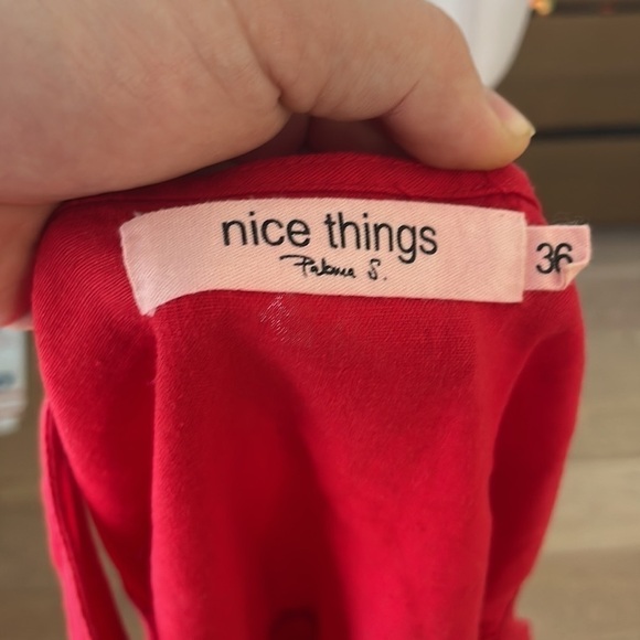 Nice Things By Paloma S Red Linen Mini Dress - Picture 6 of 7